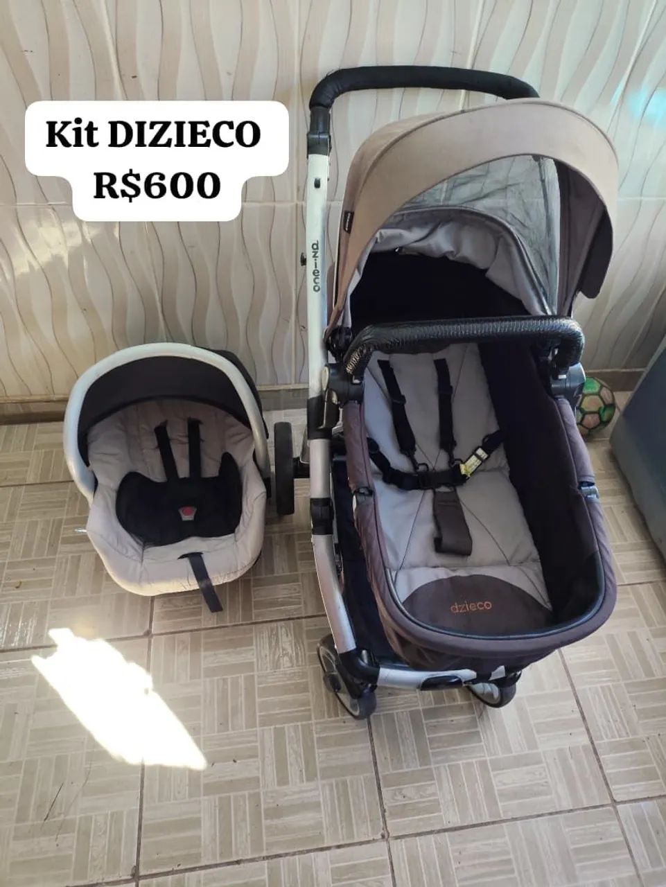 Kit Carrinho +   Bebê Conforto DIZIECO 