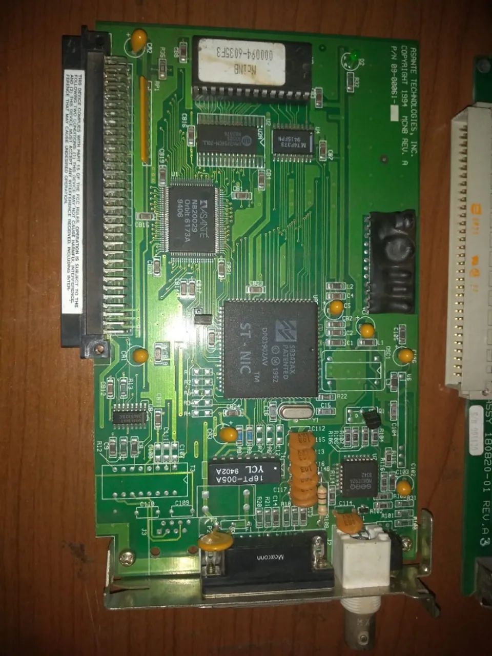 Placa de rede nubus - Macintosh clássico aqui e thinwt BNC original asanthée  