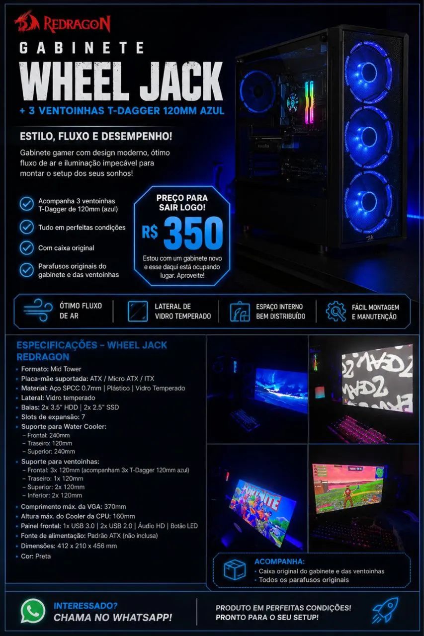 Gabinete gamer Redragon 