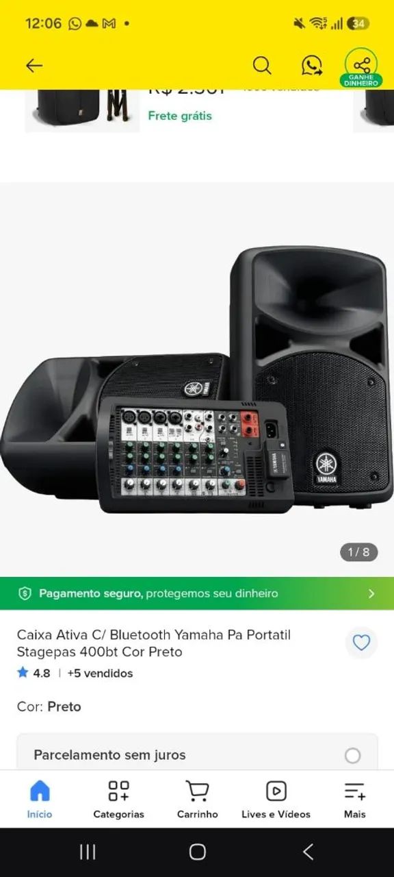 Caixas Yamaha com mesa  - Foto 4