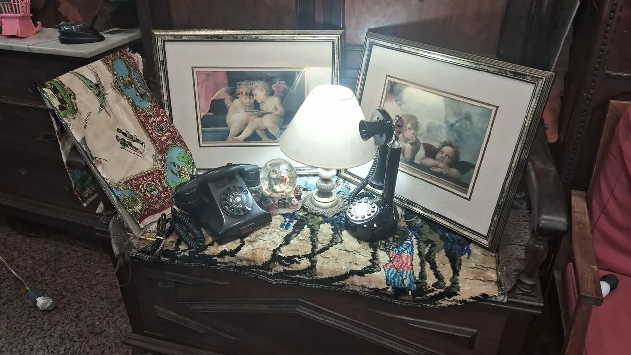 belíssimo e antigo abajur de mesa 33 cm com a cúpula  - Foto 5