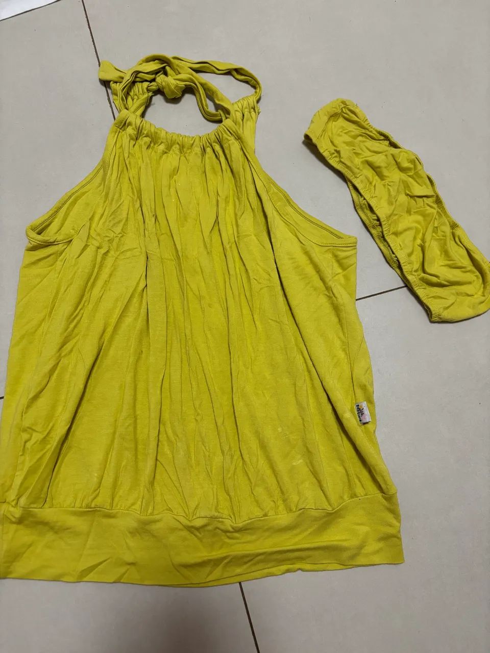 Conjunto blusa + top verde limão P - Foto 4