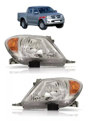 Par Farol Foco Simples Cromado Hilux 2005 2006 2007 2008