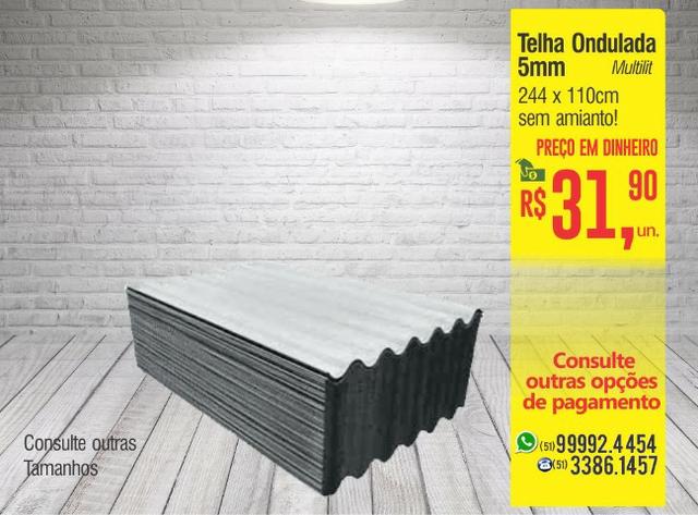 Telha 4mm Ondulada Residencial - Oferta! - Foto 2