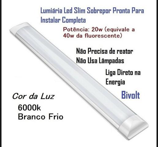 Luminária slim led Branco Frio 20w