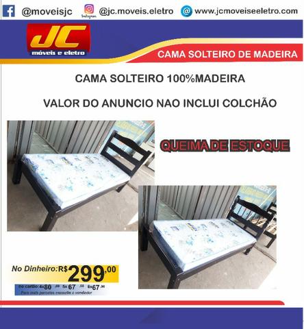 Linda cama solteiro 100% Madeira . Montagem gratis . Fazemos entrega