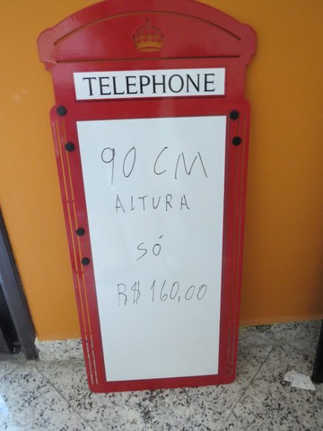 letreiro de ferro loja lousa branca cabine telefone inglaterra - Foto 4