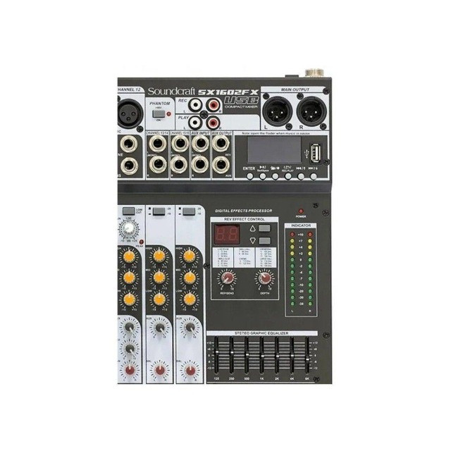 lojas em liquidação Mesa de Som Soundcraft Sx1602FX Usb Mixer 16 Canais