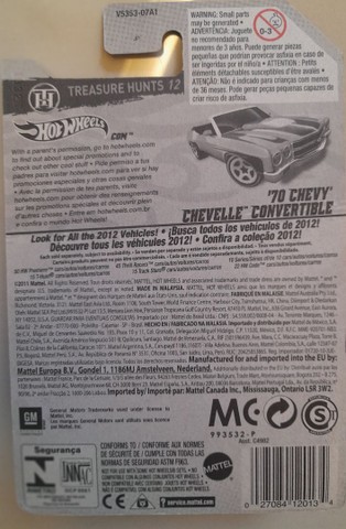 Hot Wheels 70 Chevy Chevelle convertible 2012 - Foto 2