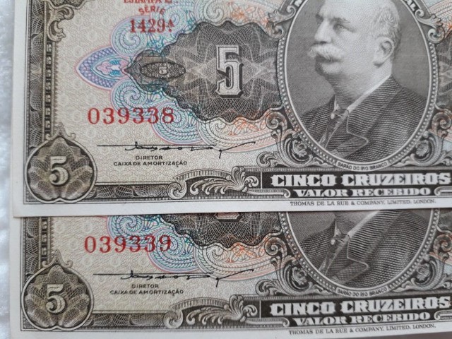 Cédulas Antigas - 5 Cruzeiros - 1956 - FE - Foto 3