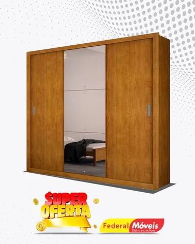 Guarda Roupa 3 Portas 4 Gavetas Espelho Direto da Fabrica Fazemos Entrega