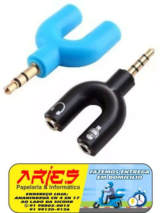 adaptador de áudio p3 x p2 kirin fone microfone no celular
