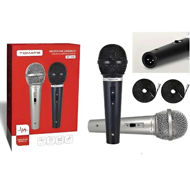 Microfone Dinâmico Profissional com Fio Tomate MT-1028