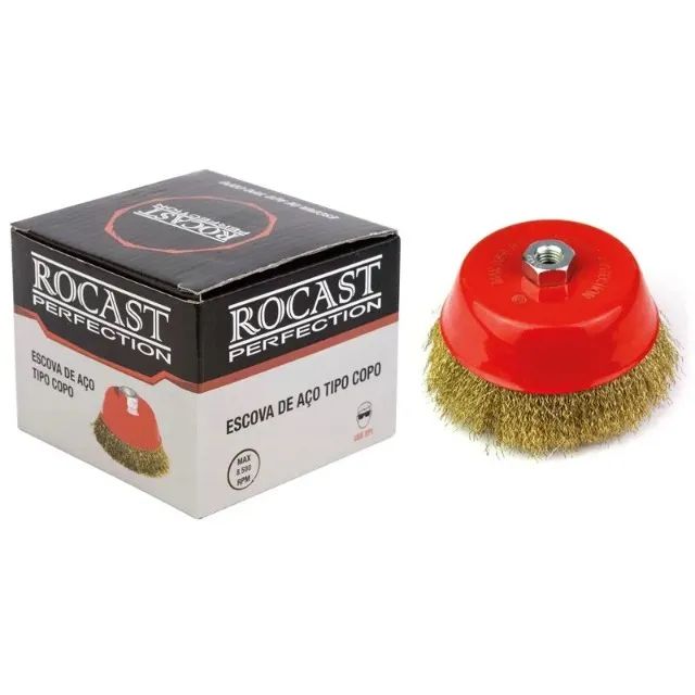 Escova De Aço Latonado Tipo Copo Com Rosca - Med. 100 (mm) - Foto 2