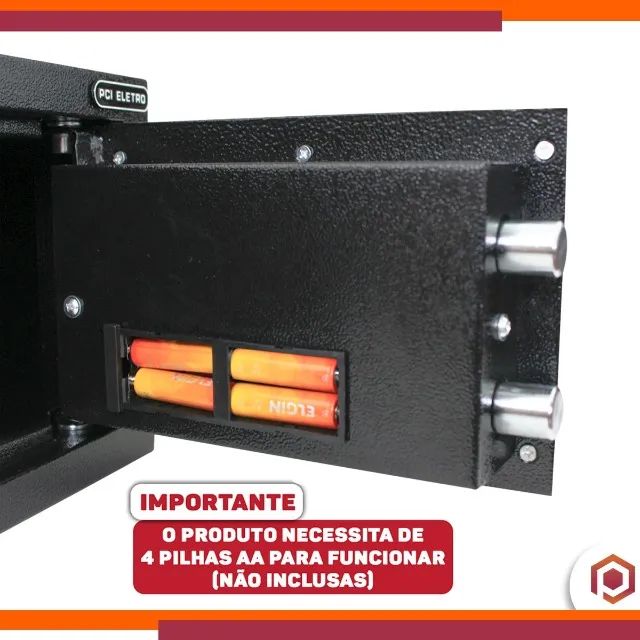 Cofre Eletrônico Digital Travas 20mm 6kg Novo 8l Chave Senha - Foto 2