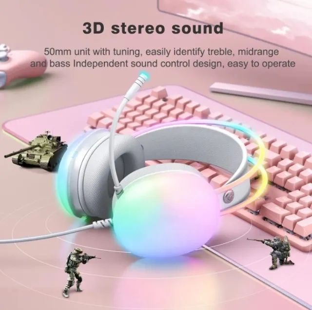 Headset Onikuma X25 Rgb Branco ou Preto - Foto 5