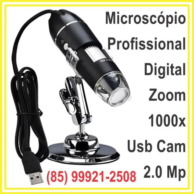 Microscópio Profissional Digital Zoom 1000x Usb Cam 2.0 Mp