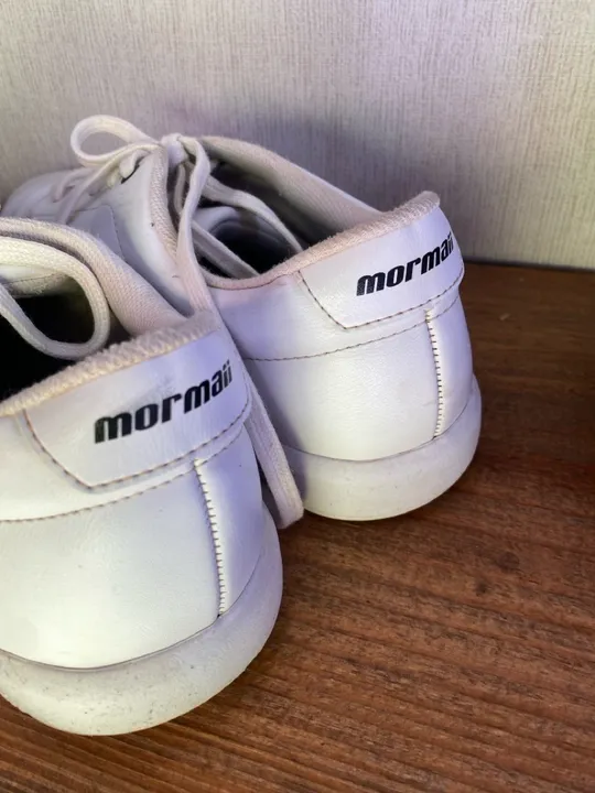 Tênis mormaii couro branco, tamanho 44/45