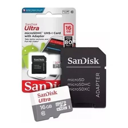 Cartão Memoria 16gb Microsd Sandisk Classe 10 Ultra Novo Lacrado Original