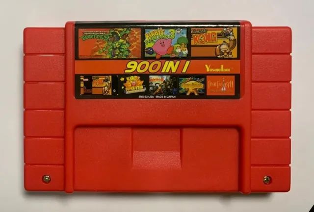 Fita cartucho super Nintendo 900 Jogos Em Um Só Cartucho-Produto novo lacrado - Foto 4