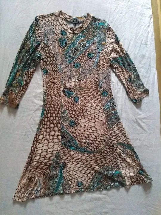 Vestido em malha manga 3/4