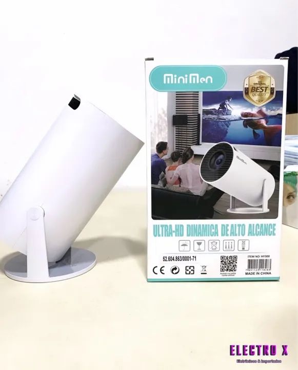 Mini Projetor Portatil 5g Wifi 6 Bluetooth 5.0 Android 11 HY300 Projetor 4K 1080 Full HD  - Foto 2