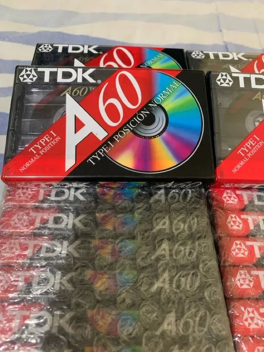 Fitas Cassete TDK A60 lacradas.