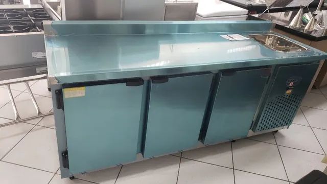 Balcão bancada refrigerada 2 metros com cuba - Alecs