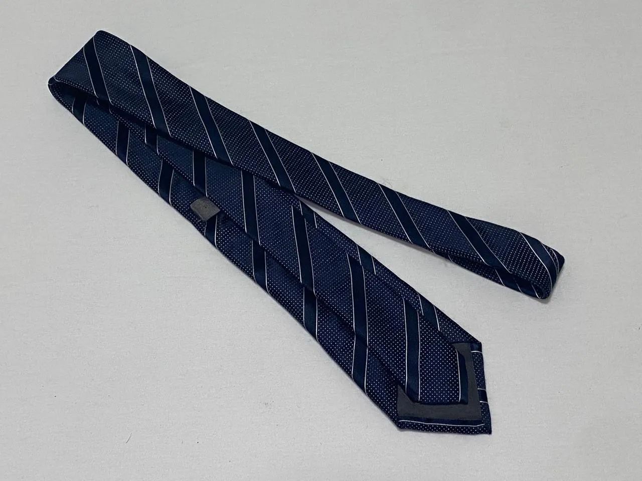 Gravata Canali 1934 Azul Listrada Ótimo Estado - Foto 4
