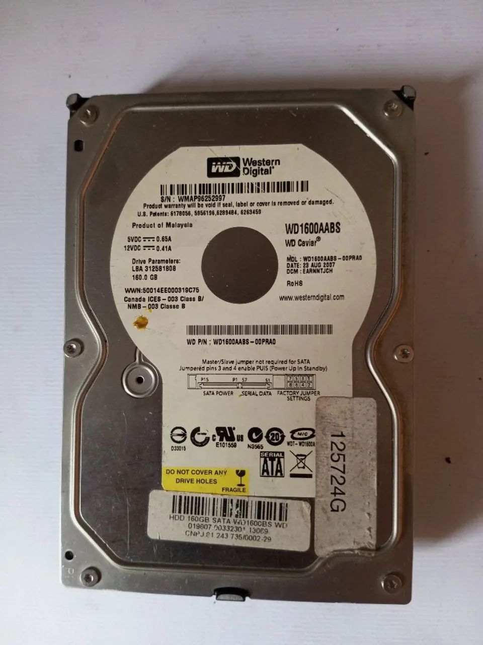 HD para desktop 160 gigas bytes. Wenterm 