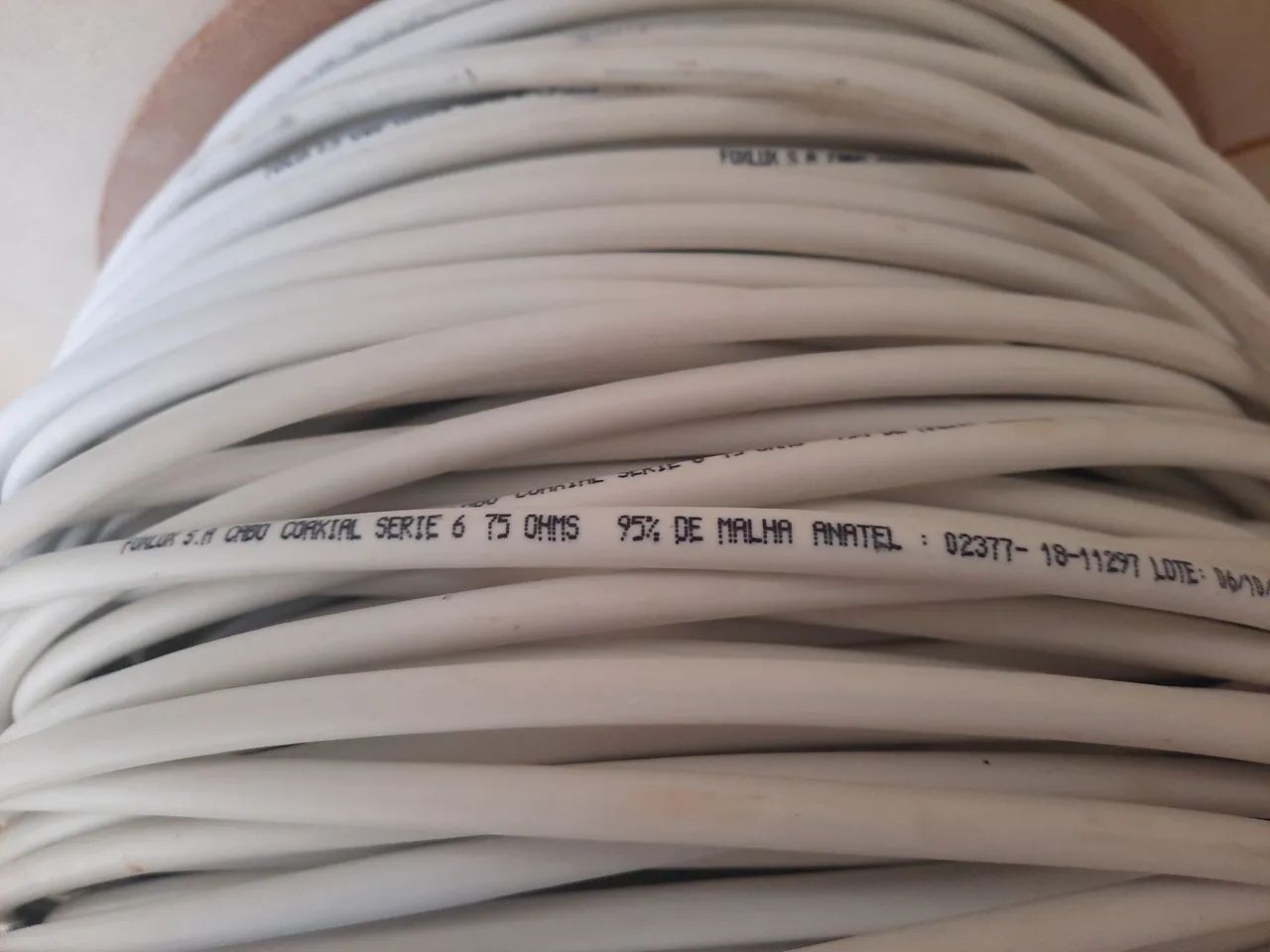 Cabo 250m Coaxial Branco para TV - FOXLUX - Foto 2
