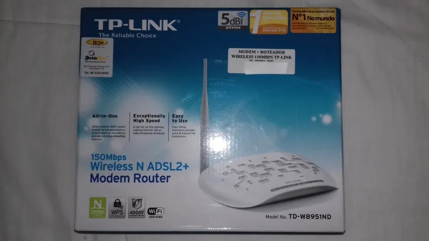 Tp-Link Modem Roteador usado. Funcionando com fios e cd de instalação