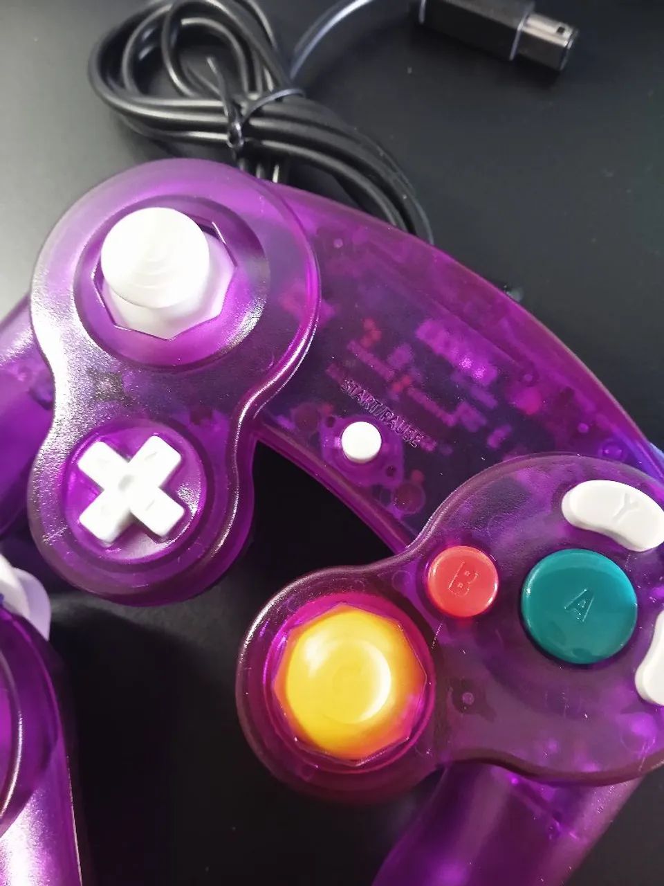 2 Controles GameCube Nintendo RoxoTransparentes - Foto 3