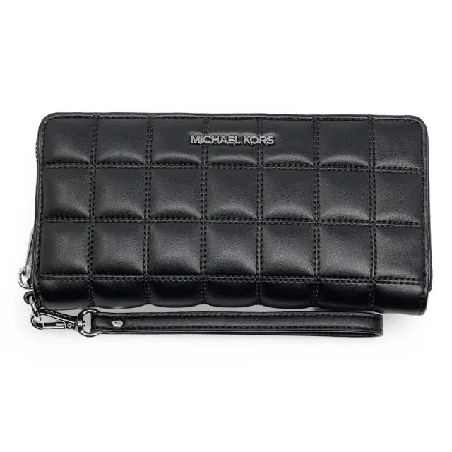 Michael Kors - Carteira Grande Acolchoada de couro Vegano com zíper Continental - Preta - Foto 2