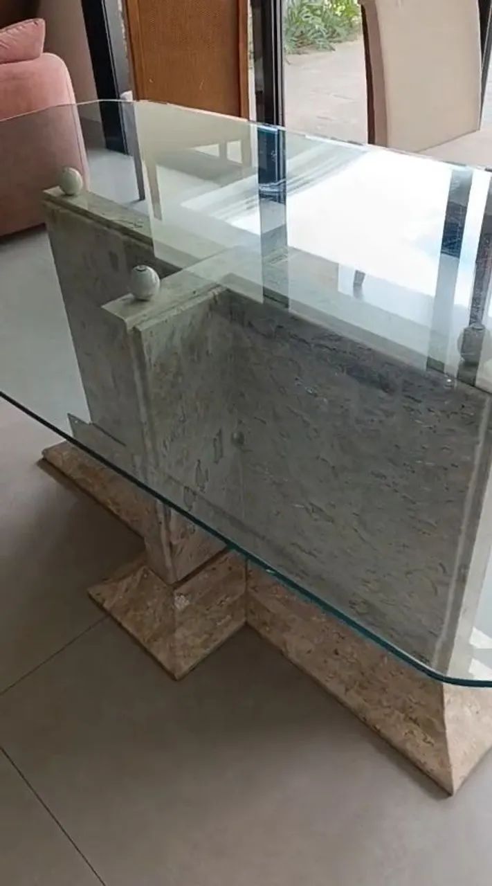 Mesa de vidro 6 lugares 