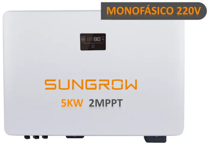 PROMOÇÃO DE R$ 3.953 POR R$ 3.041 INVERSOR SUNGROW 5KW MONOFÁSICO 220V 2MPPT - SG5.0RS-L