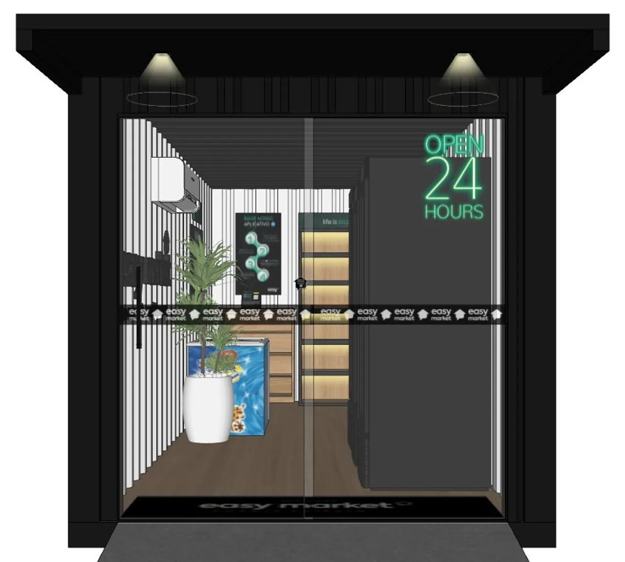 Mini Mercado  container 24 horas - Loja Completa