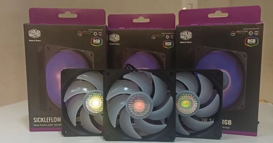 Fan Cooler Master RGB Sickleflow 1800 Rpm, aceito cartão.