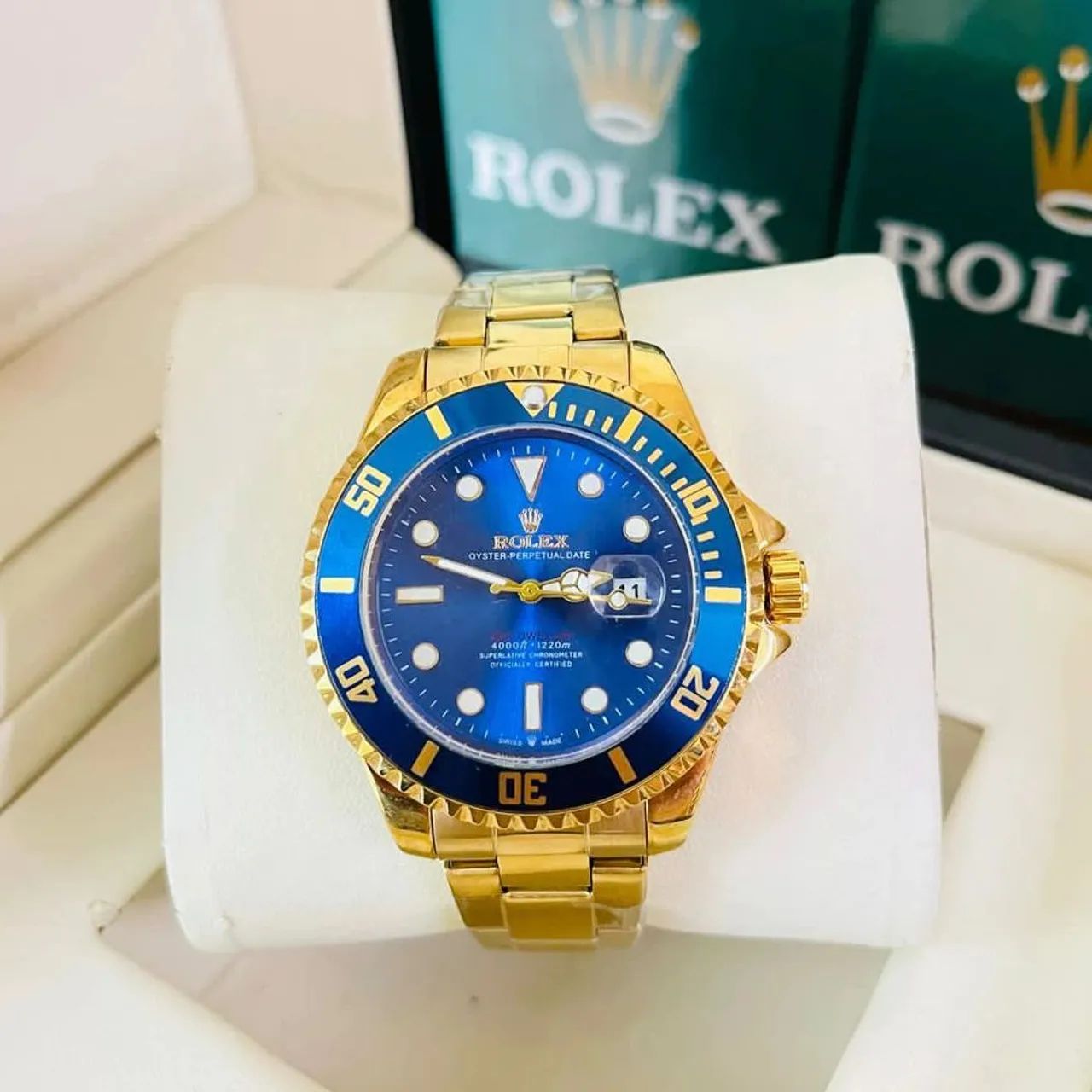 Rolex...topp..Submariner..Dourado...Azul