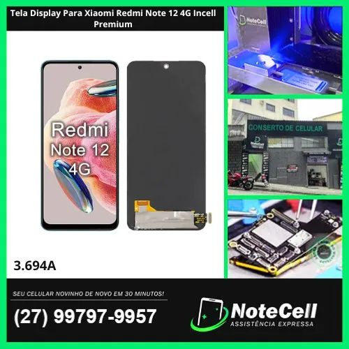 Tela Display Para Xiaomi Redmi Note 12 4G Incell Premium- Instalada em 30m!