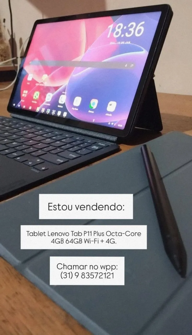 Tablet Lenovo Tab P11 Plus Octa-Core 4GB 64GB Wi-Fi + 4G