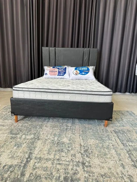 Cama Box Casal + Colchao Novo - Foto 2