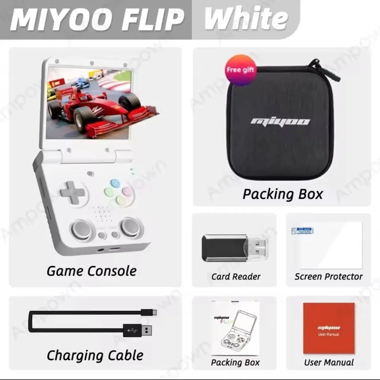 Miyoo Flip White - Console Portátil com Jogos Retrô - Consoles de