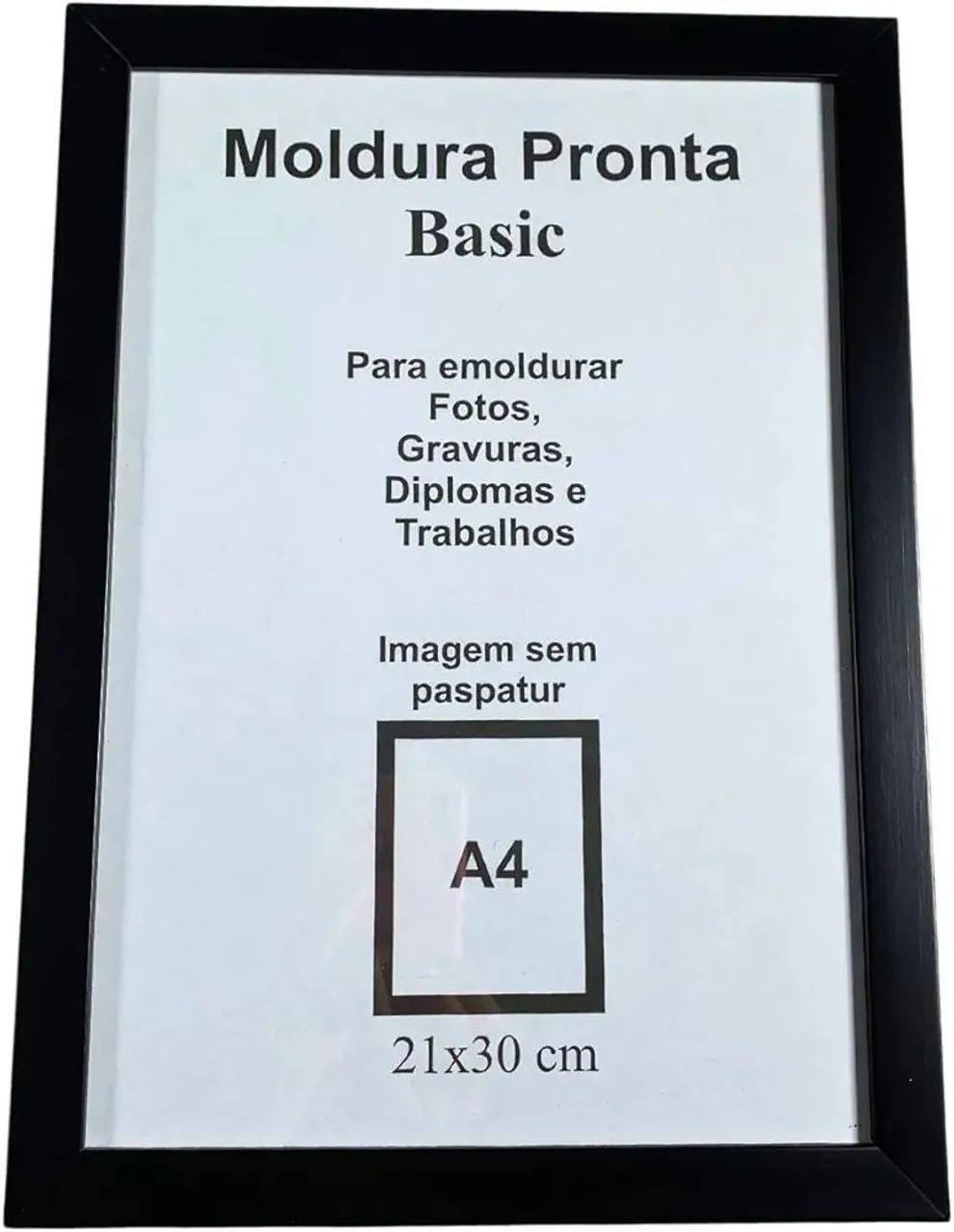 Moldura A4 com vidro 21x30 para certificado direto da fábrica 