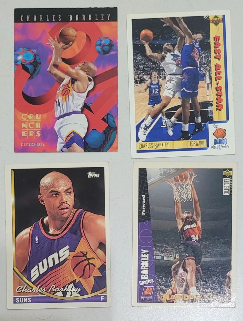 4 Cards NBA  Basquete Charles Barkley Phoenix Suns, Slam Dunk e All Star Game