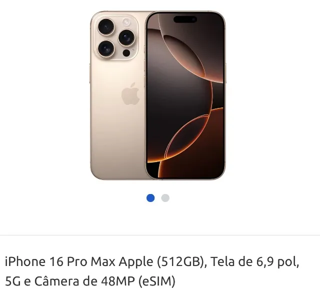 iPhone 16 Pro Max (512 GB) - Titânio-deserto