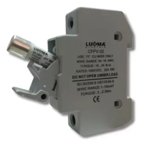 Porta Fusivel Solar Dc P/ Fusivel Até 32a 1000v Lukm - Foto 2