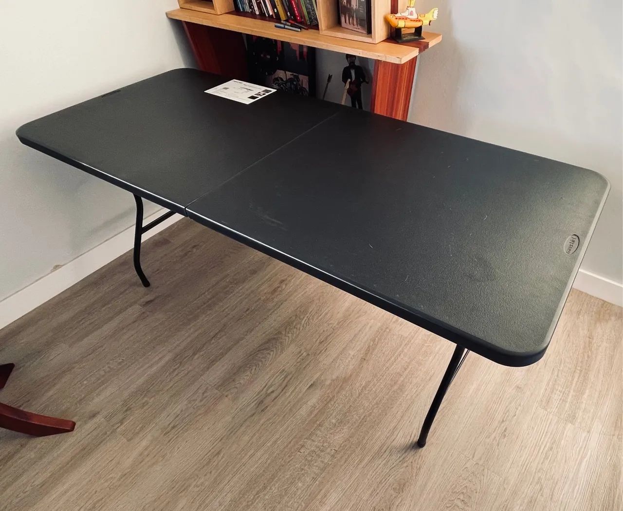 Mesa Dobrável Preta 1,8M. Vira Maleta. Super Resistente 
