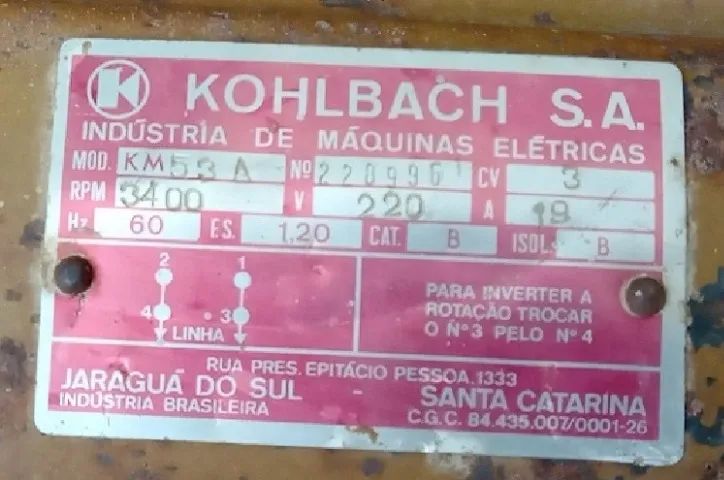 Motor elétrico Kohlbach - 3400 Rpm (Antigo) - Foto 2