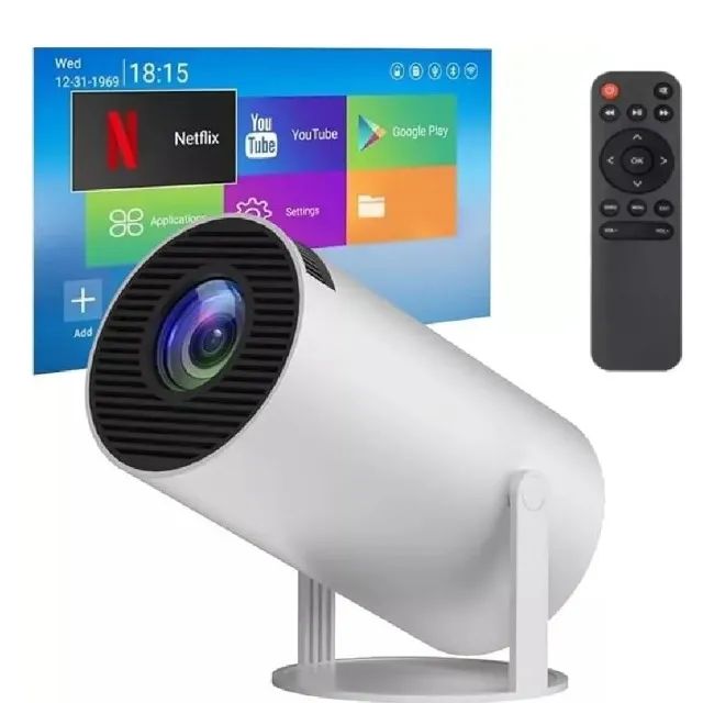 Mini Projetor Portátil Wifi 5G Bluetooth 5.0 Android 11 4K 1080 Full HD até 130 polegadas